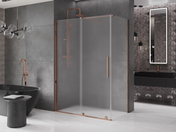 Mexen Velar cabine de douche coulissante 160 x 85 cm, givre, or rose - 871-160-085-31-60