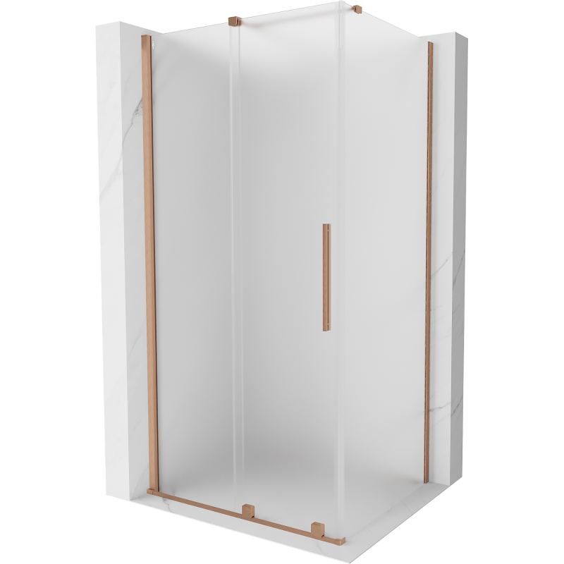 Mexen Velar cabine de douche coulissante 90 x 85 cm, verre dépoli, cuivre brossé - 871-090-085-31-65