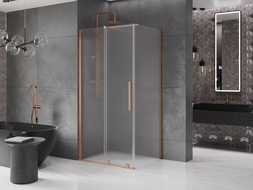Mexen Velar cabine de douche coulissante 90 x 80 cm, givre, cuivre brossé - 871-090-080-31-65