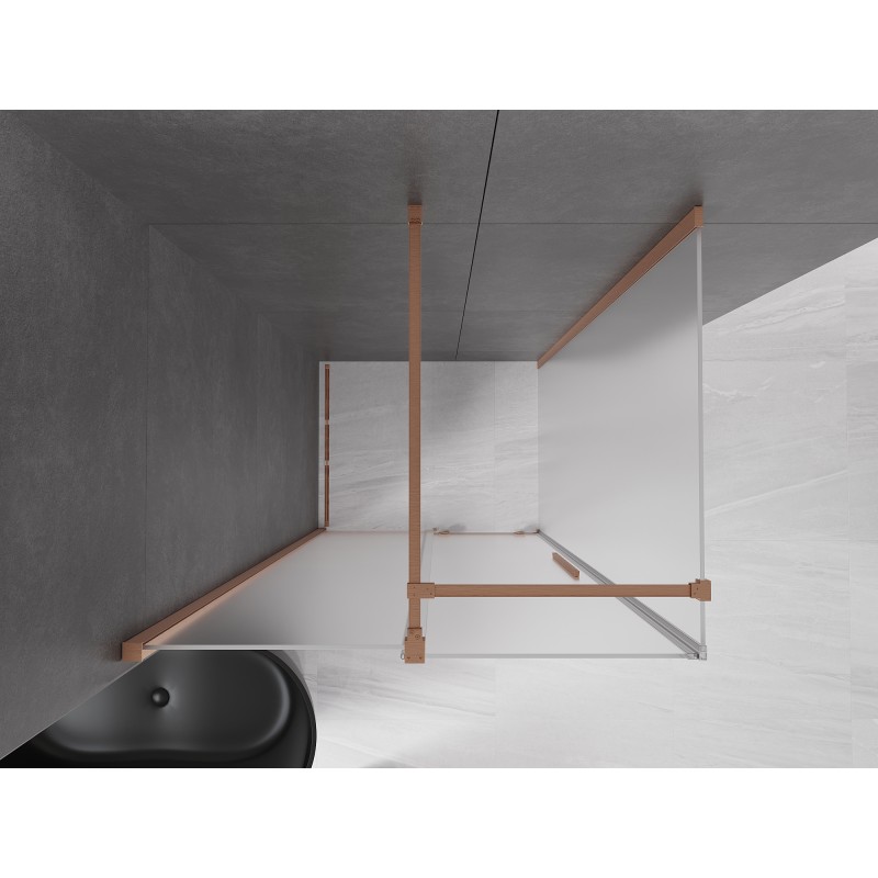 Mexen Velar cabine de douche coulissante 110 x 75 cm, givre, cuivre brossé - 871-110-075-31-65