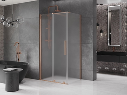 Mexen Velar cabine de douche coulissante 110 x 90 cm, givre, cuivre brossé - 871-110-090-31-65