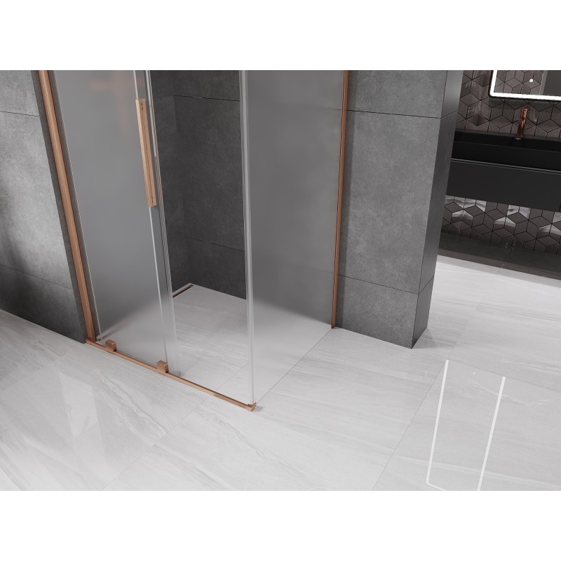 Mexen Velar cabine de douche coulissante 120 x 85 cm, givrée, cuivre brossé - 871-120-085-31-65