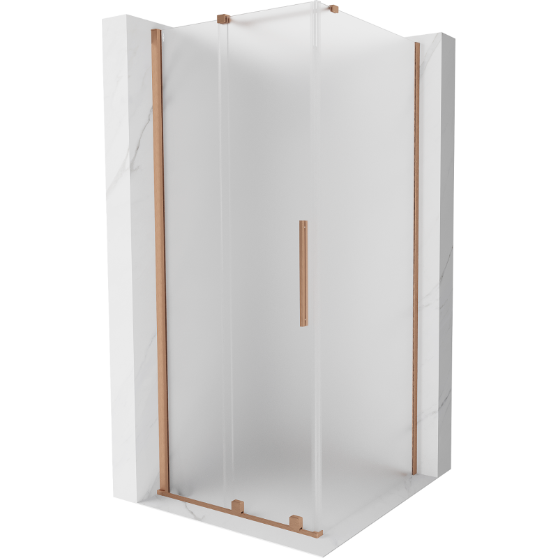 Mexen Velar cabine de douche coulissante 90 x 90 cm, givré, cuivre brossé - 871-090-090-31-65
