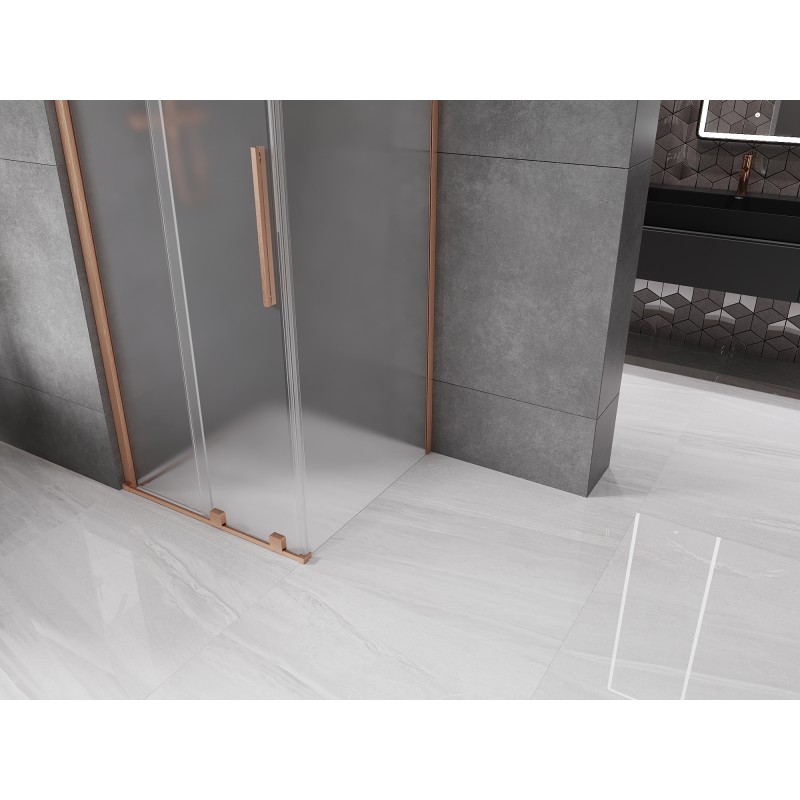 Mexen Velar cabine de douche coulissante 90 x 90 cm, givre, cuivre brossé - 871-090-090-31-65