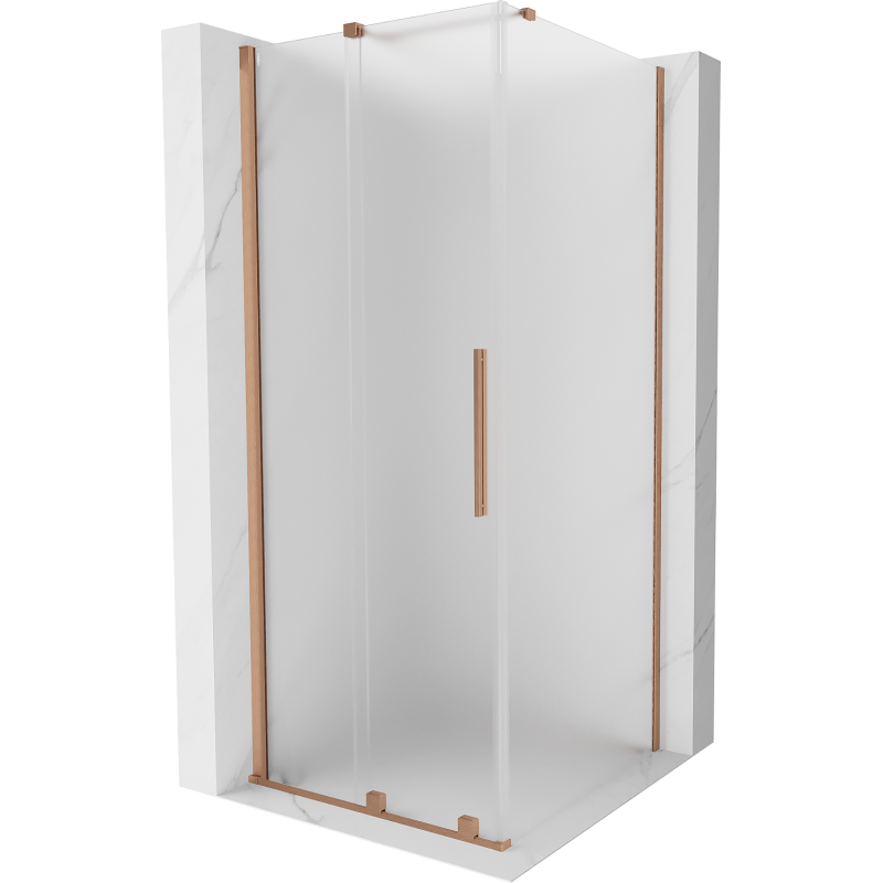 Mexen Velar cabine de douche coulissante 100 x 100 cm, givre, cuivre brossé - 871-100-100-31-65