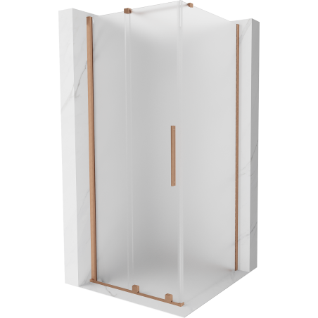 Mexen Velar cabine de douche coulissante 100 x 100 cm, givre, cuivre brossé - 871-100-100-31-65
