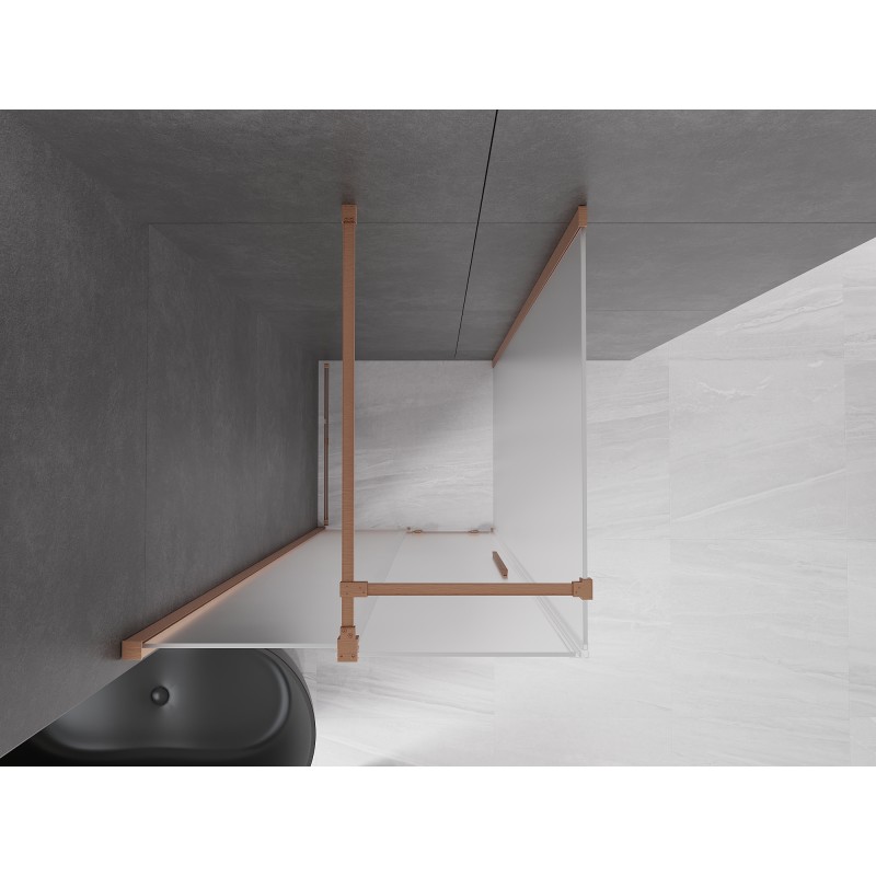 Mexen Velar cabine de douche coulissante 90 x 90 cm, givre, cuivre brossé - 871-090-090-31-65