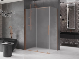 Mexen Velar cabine de douche coulissante 140 x 80 cm, givre, cuivre brossé - 871-140-080-31-65