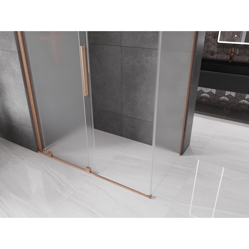 Mexen Velar cabine de douche coulissante 140 x 80 cm, givre, cuivre brossé - 871-140-080-31-65