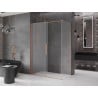 Mexen Velar cabine de douche coulissante 150 x 85 cm, verre givré, cuivre brossé - 871-150-085-31-65