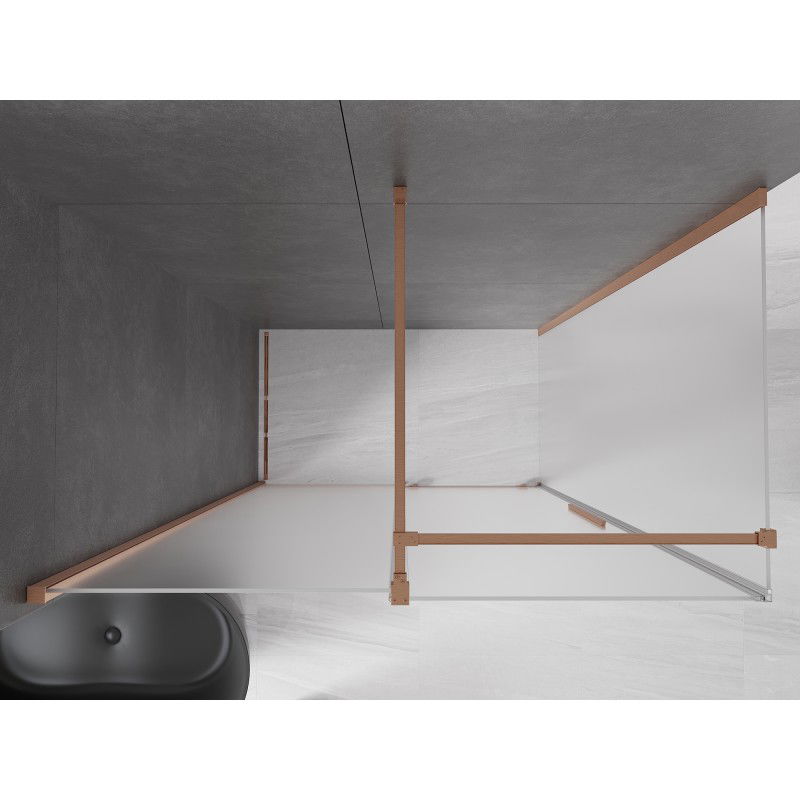Mexen Velar cabine de douche coulissante 150 x 85 cm, givrée, cuivre brossé - 871-150-085-31-65
