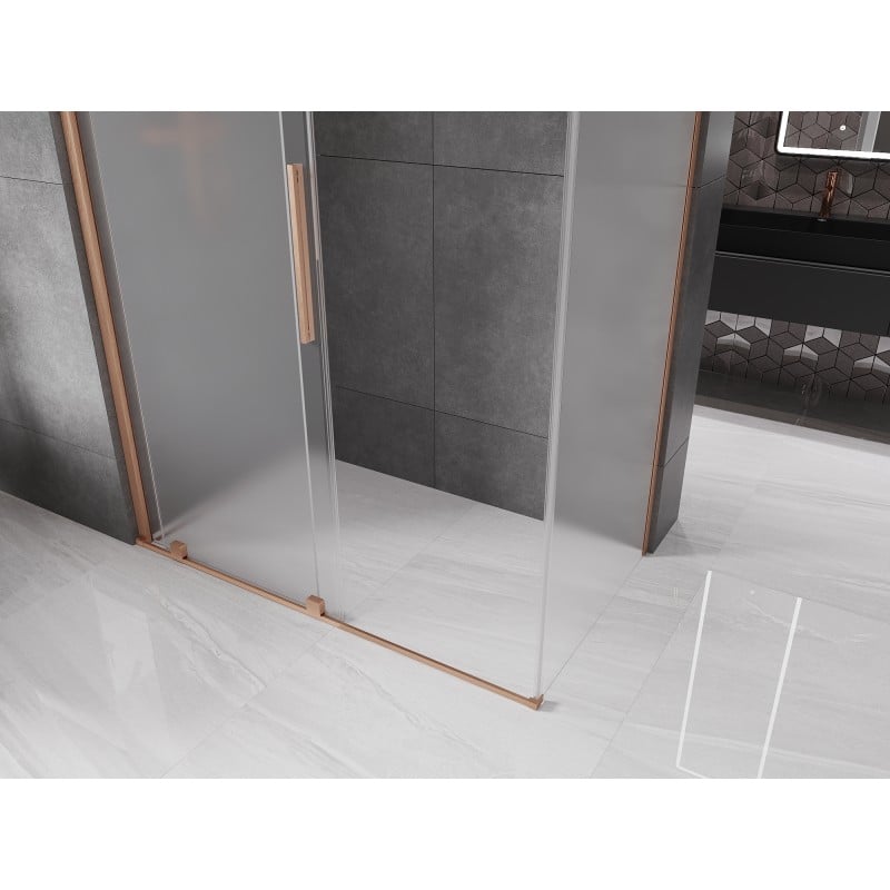 Mexen Velar cabine de douche coulissante 150 x 80 cm, givre, cuivre brossé - 871-150-080-31-65