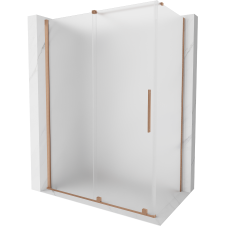 Mexen Velar cabine de douche coulissante 160 x 75 cm, verre dépoli, cuivre brossé - 871-160-075-31-65