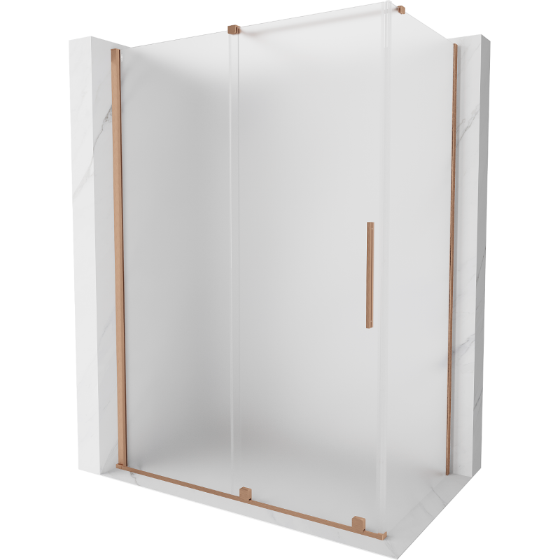 Mexen Velar cabine de douche coulissante 160 x 100 cm, givrée, cuivre brossé - 871-160-100-31-65