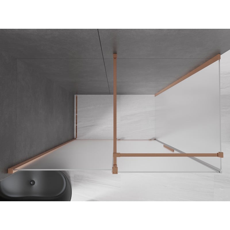Mexen Velar cabine de douche coulissante 160 x 100 cm, givrée, cuivre brossé - 871-160-100-31-65