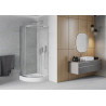 Mexen Rio cabine de douche semi-circulaire 70 x 70 cm, transparent, chrome + receveur, blanc - 863-070-070-01-00-4710