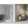 Mexen Rio cabine de douche semi-circulaire 80 x 80 cm, transparent, chrome + receveur Rio, blanc - 863-080-080-01-00-4710