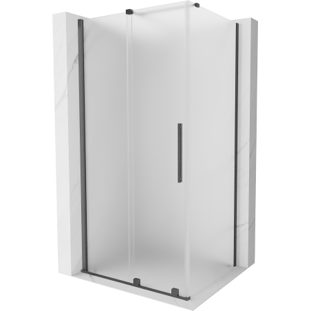 Mexen Velar cabine de douche coulissante 110 x 80 cm, givre, gris canon brossé - 871-110-080-31-66