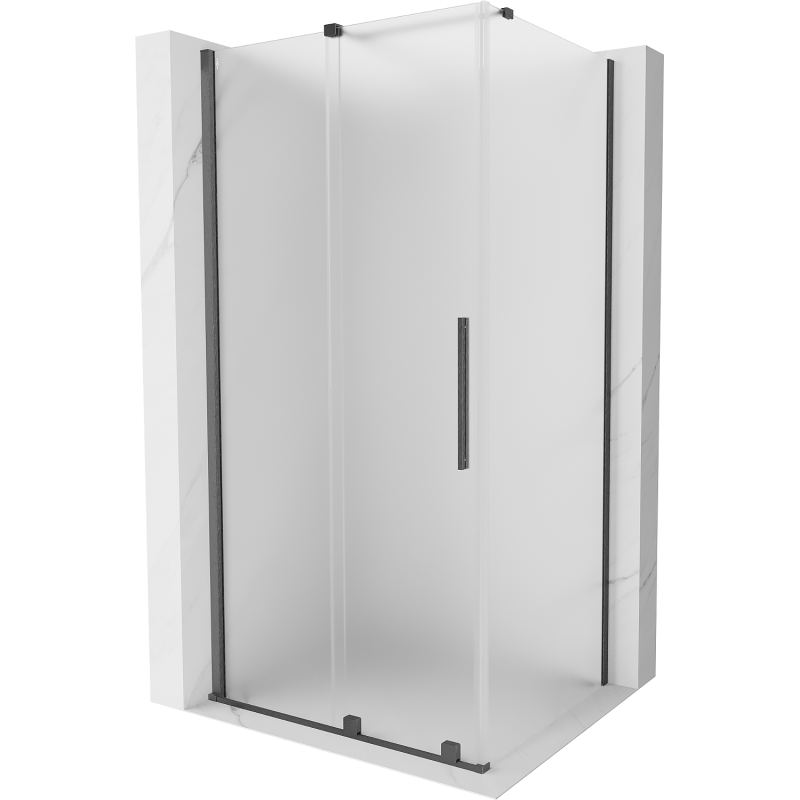 Mexen Velar cabine de douche coulissante 120 x 80 cm, dépoli, gun gray brossé - 871-120-080-31-66