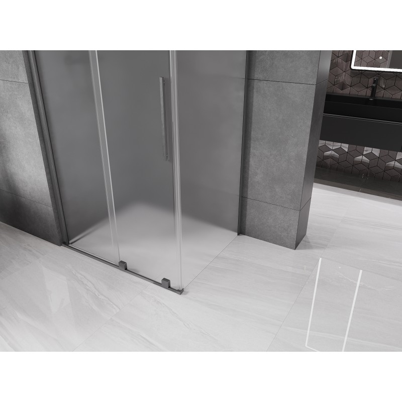 Mexen Velar cabine de douche coulissante 120 x 75 cm, givre, gris canon brossé - 871-120-075-31-66