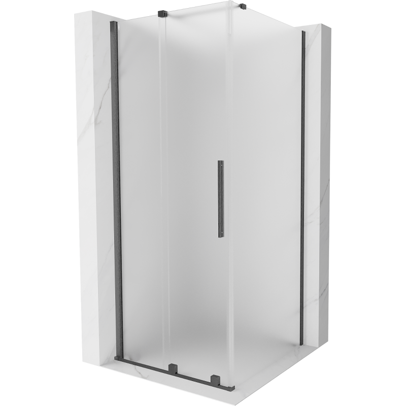 Mexen Velar cabine de douche coulissante 90 x 90 cm, givrée, gris canon brossé - 871-090-090-31-66