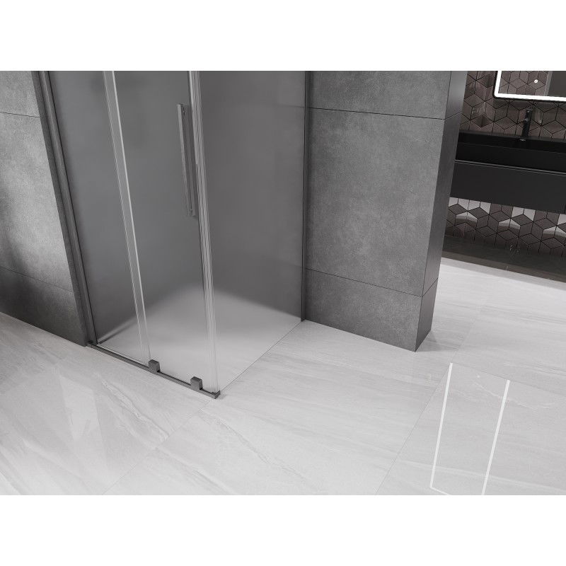 Mexen Velar cabine de douche coulissante 90 x 90 cm, givre, gris métallisé brossé - 871-090-090-31-66