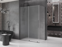 Mexen Velar cabine de douche coulissante 130 x 75 cm, givre, gris canon brossé - 871-130-075-31-66