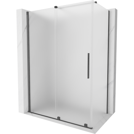 Mexen Velar cabine de douche coulissante 140 x 75 cm, dépoli, gris pistolet brossé - 871-140-075-31-66