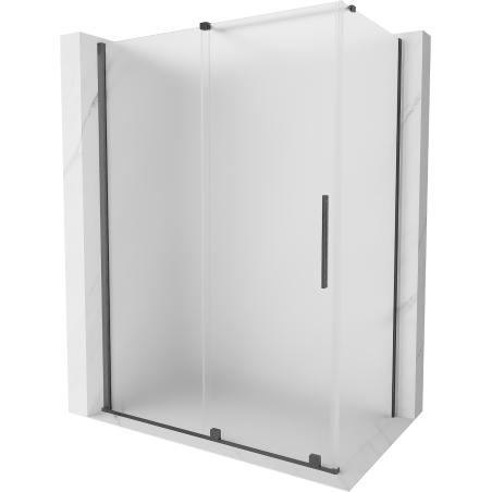 Mexen Velar cabine de douche coulissante 140 x 75 cm, givré, gris anthracite brossé - 871-140-075-31-66