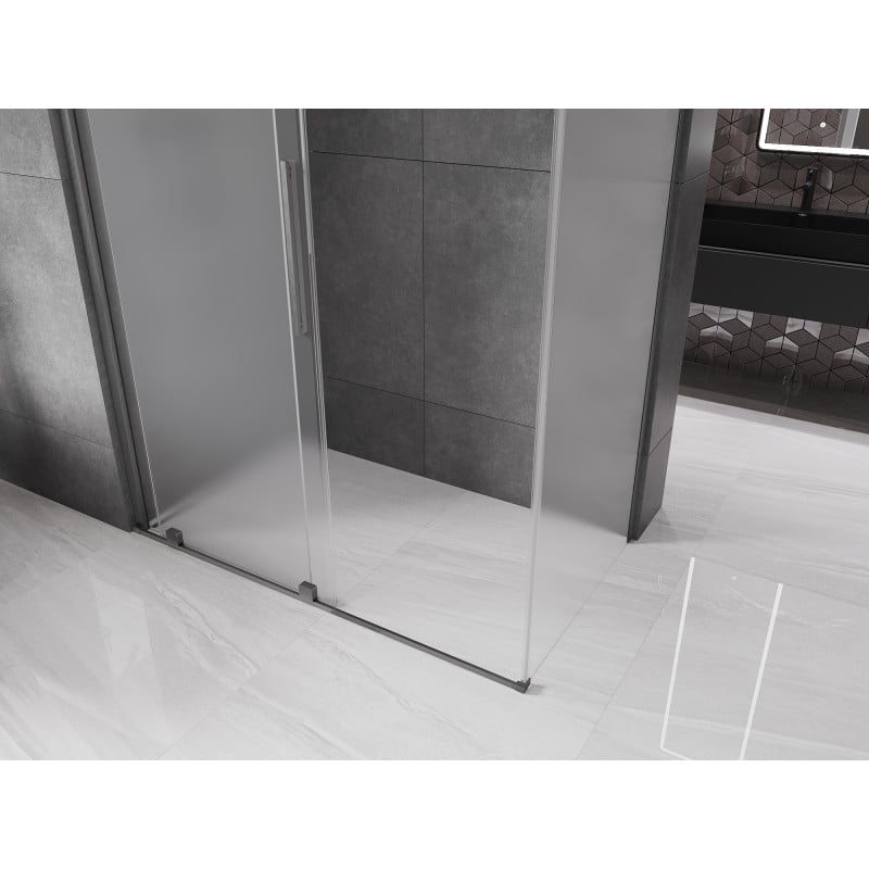 Mexen Velar cabine de douche coulissante 130 x 70 cm, givre, gris pistolet brossé - 871-130-070-31-66