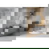 Cabine de douche Mexen Rio demi-ronde 70 x 70 cm, rayures, chrome + receveur Rio, blanc - 863-070-070-01-20-4710