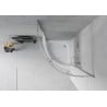 Cabine de douche Mexen Rio demi-ronde 70 x 70 cm, rayures, chrome + receveur Rio, blanc - 863-070-070-01-20-4710