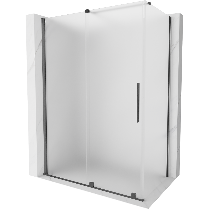 Mexen Velar cabine de douche coulissante 150 x 80 cm, dépoli, gris canon brossé - 871-150-080-31-66