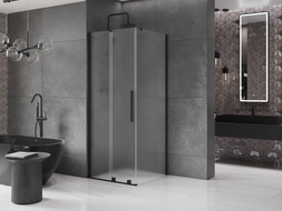 Mexen Velar cabine de douche coulissante 90 x 90 cm, dépoli, noir - 871-090-090-31-70