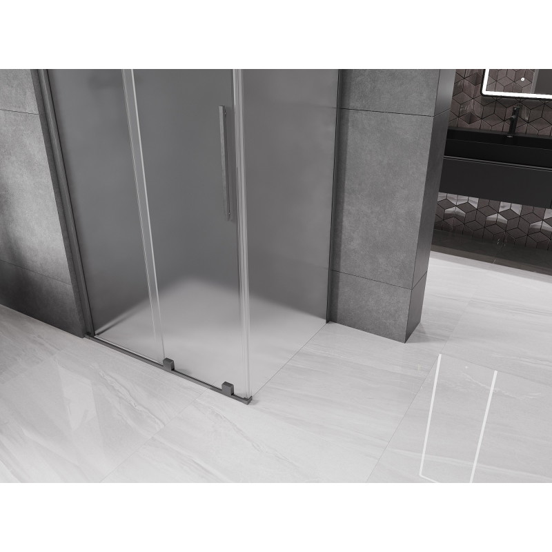 Mexen Velar cabine de douche coulissante 130 x 90 cm, givré, gris pistolet brossé - 871-130-090-31-66