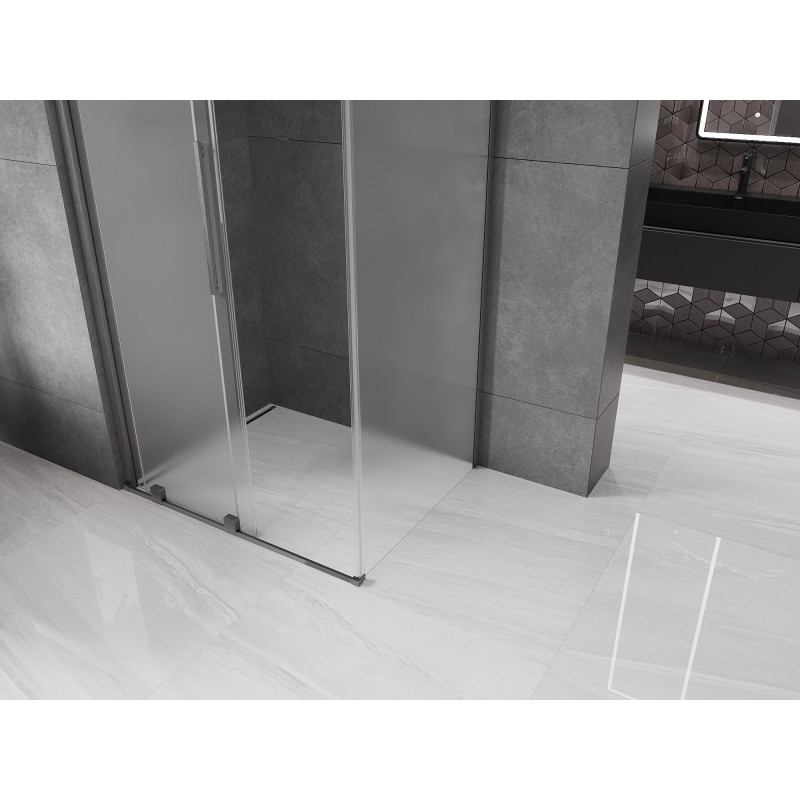 Mexen Velar cabine de douche coulissante 130 x 90 cm, givré, gris pistolet brossé - 871-130-090-31-66