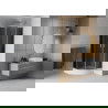 Cabine de douche Mexen Rio demi-ronde 70 x 70 cm, gris, chrome + bac de douche Rio, blanc - 863-070-070-01-40-4710