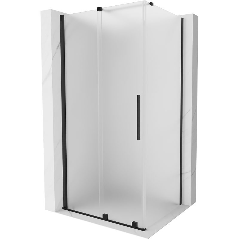 Mexen Velar cabine de douche coulissante 110 x 70 cm, givré, noir - 871-110-070-31-70