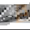 Cabine de douche Mexen Rio demi-ronde 70 x 70 cm, gris, chrome + bac de douche Rio, blanc - 863-070-070-01-40-4710