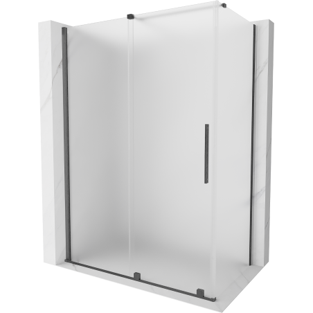 Mexen Velar cabine de douche coulissante 160 x 70 cm, givré, gris foncé brossé - 871-160-070-31-66
