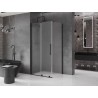 Mexen Velar cabine de douche coulissante 120 x 75 cm, givre, noir - 871-120-075-31-70