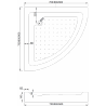 Cabine de douche Mexen Rio demi-ronde 70 x 70 cm, transparente, noire + receveur Rio, blanc - 863-070-070-70-00-4710