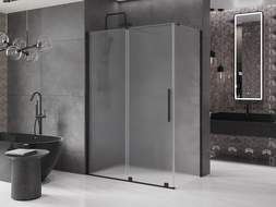 Mexen Velar cabine de douche coulissante 140 x 70 cm, givrée, noire - 871-140-070-31-70
