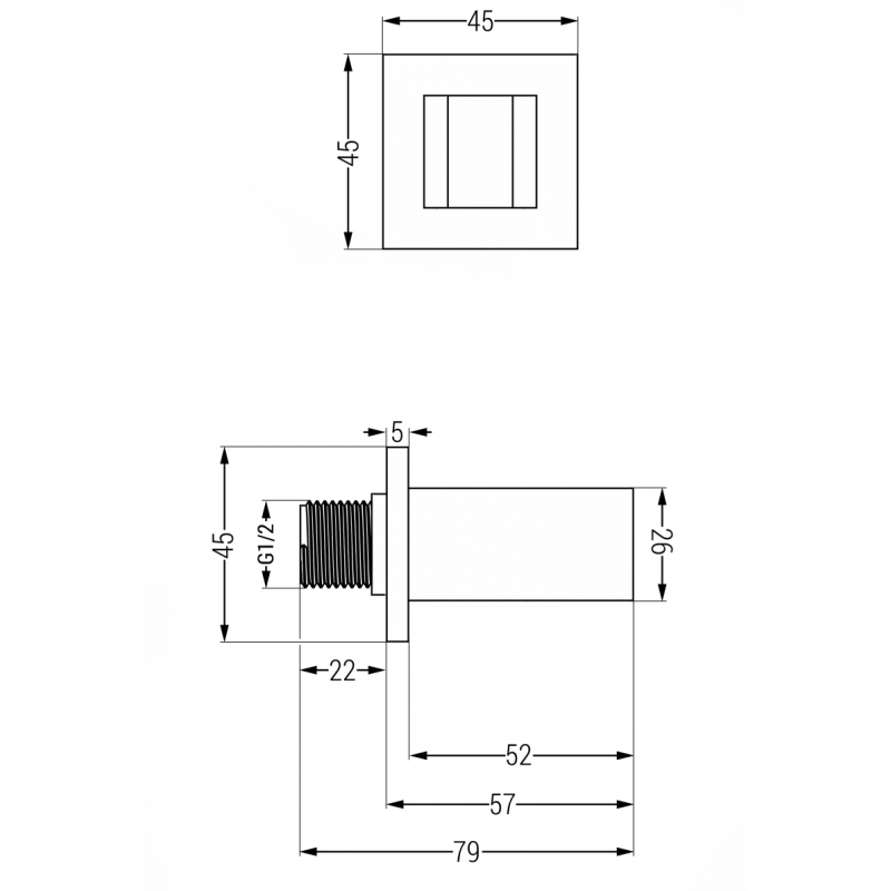 Mexen Cube support de douche, chrome - 79350-00