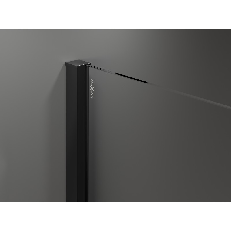 Mexen Velar cabine de douche coulissante 140 x 90 cm, givrée, noire - 871-140-090-31-70