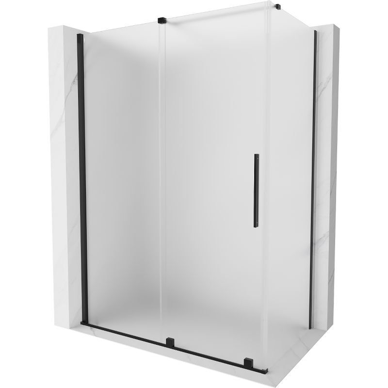 Mexen Velar cabine de douche coulissante 160 x 90 cm, givrée, noire - 871-160-090-31-70