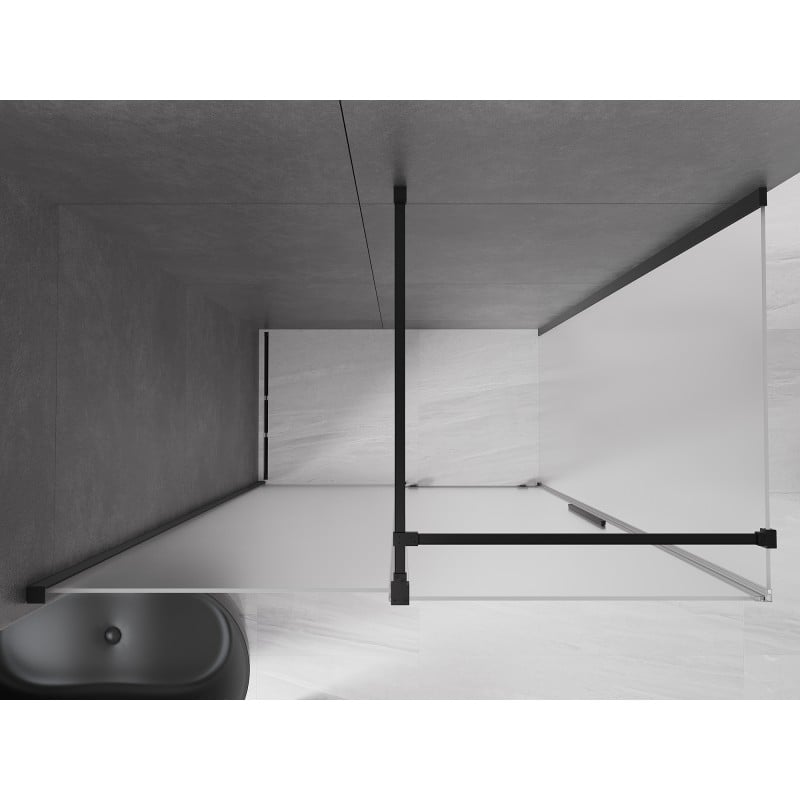 Mexen Velar cabine de douche coulissante 160 x 85 cm, givrée, noire - 871-160-085-31-70