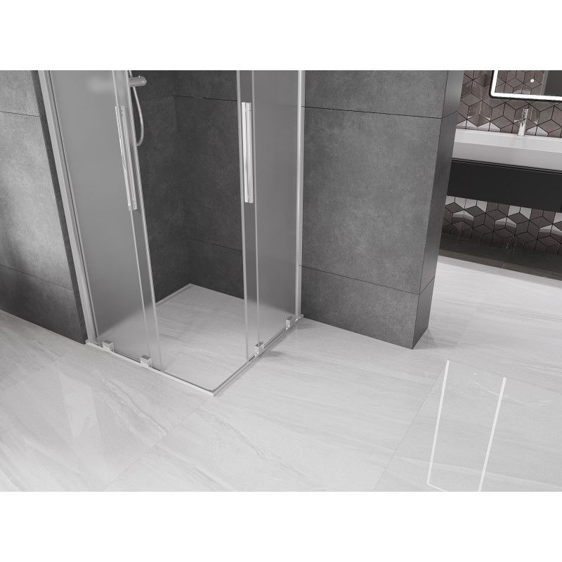 Mexen Velar Duo cabine de douche coulissante 80 x 80 cm, givré, chrome - 871-080-080-32-01