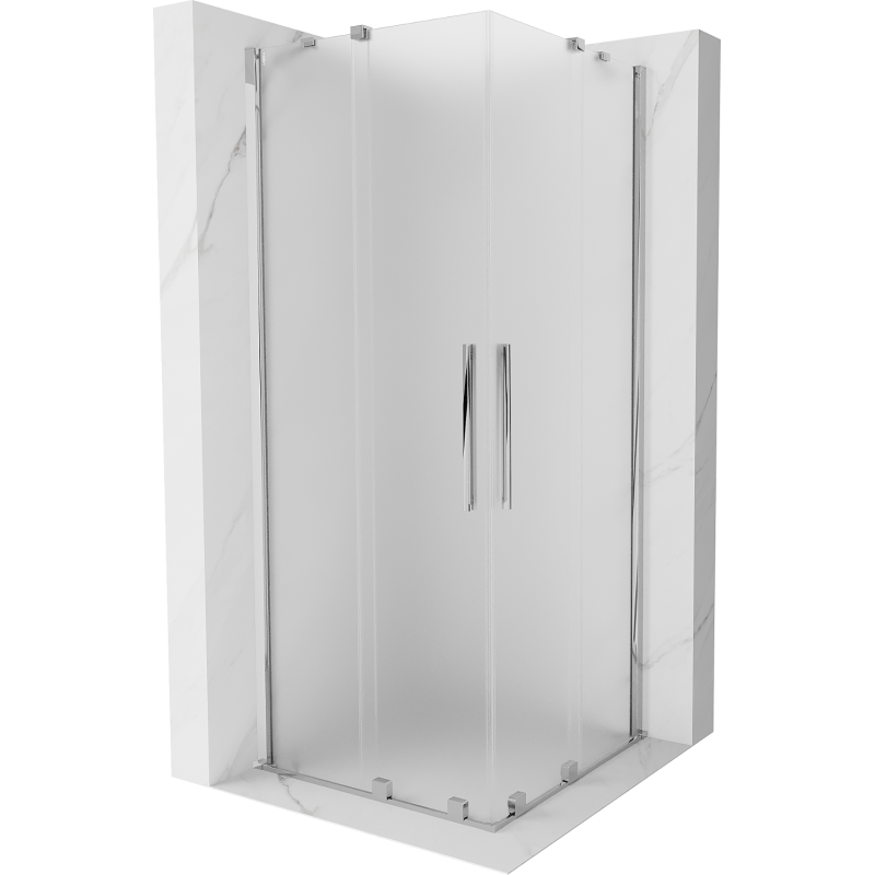 Mexen Velar Duo cabine de douche coulissante 90 x 90 cm, givre, chrome - 871-090-090-32-01