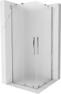 Mexen Velar Duo cabine de douche coulissante 90 x 90 cm, givrée, chrome - 871-090-090-32-01